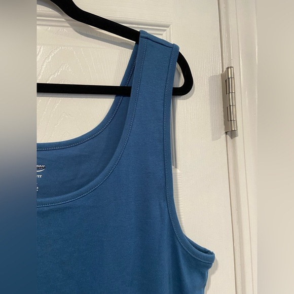 NWOT J. Crew Perfect Fit Size 2X Blue Scoop Neck Cotton Tank Top Stretch Lined - Picture 6 of 11